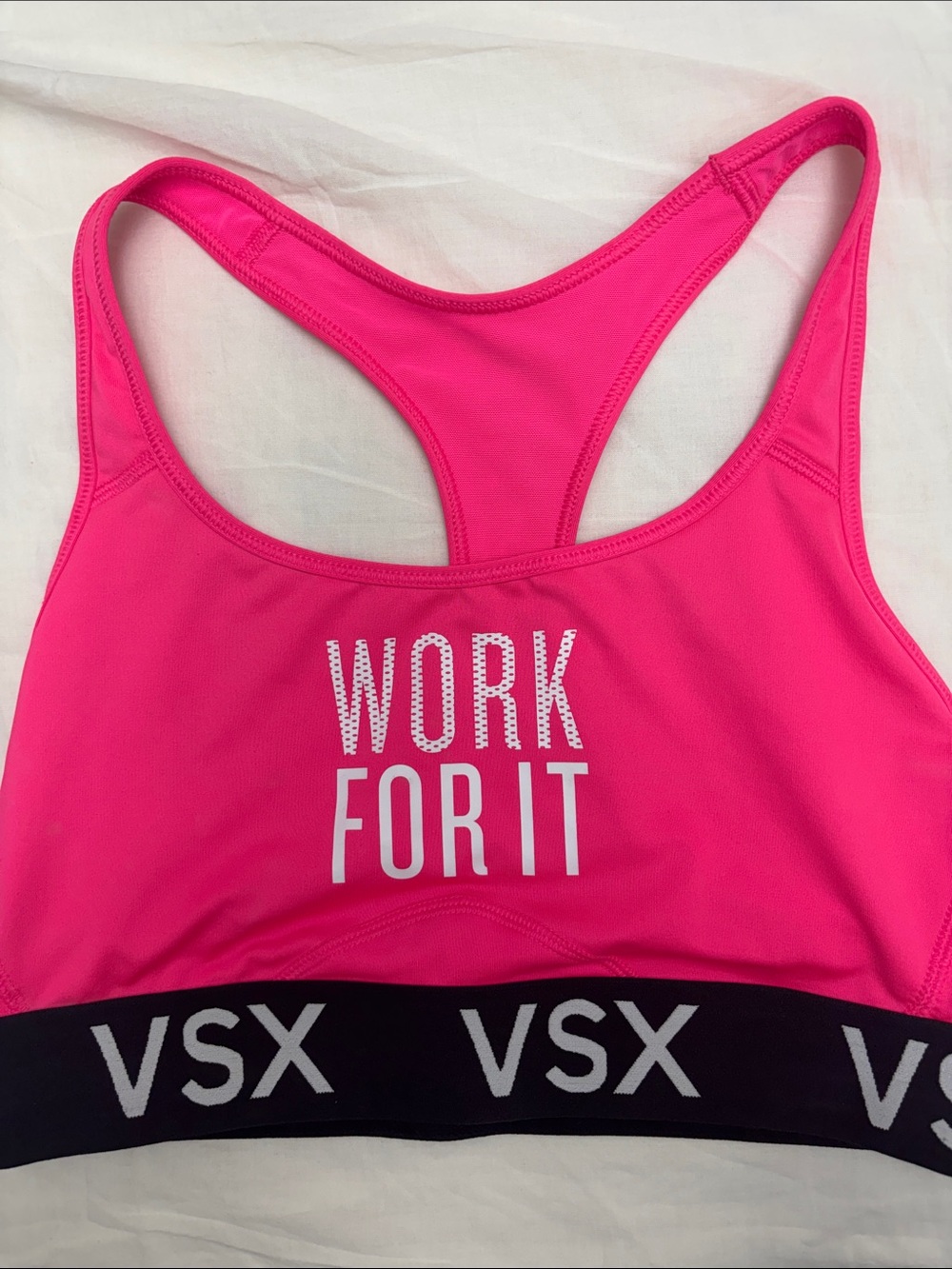 NWOT Victoria's Secret VSX Pink 'Work For It' Racerback Sports Bra